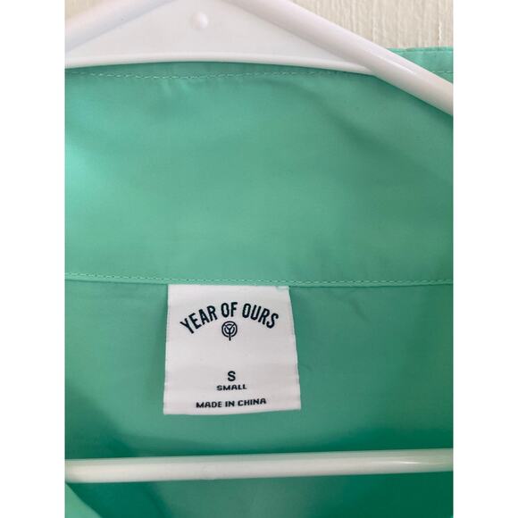 Year of Ours YOS Windbreaker Lucite Green Zip Crop Jacket S - Picture 4 of 14